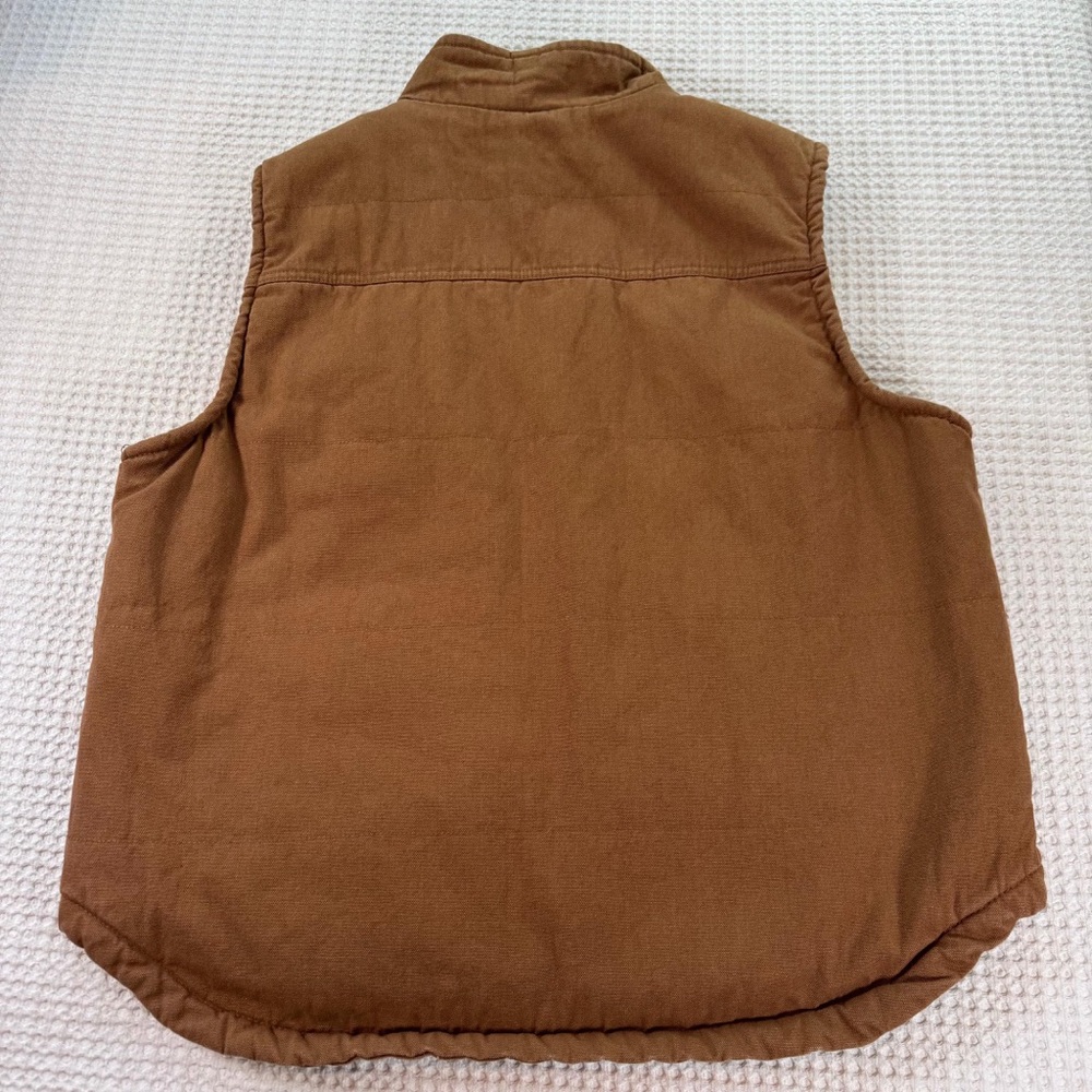 Lee Sherpa Lined Work Vest Brown Duck Canvas Full Zip Workwear Mens XL - Picture 5 of 7